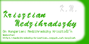 krisztian medzihradszky business card